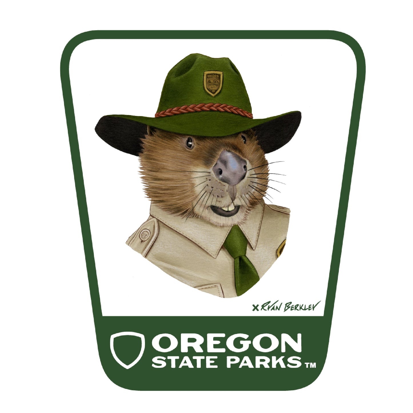 Beaver 3.25" Weatherproof Sticker