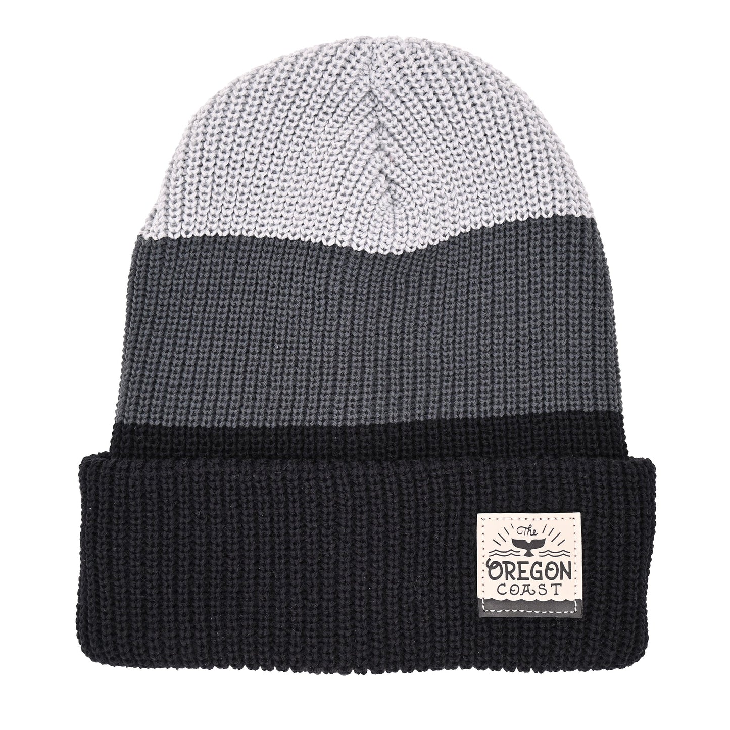 Oregon Coast Stripes Beanie w/ Leatherette