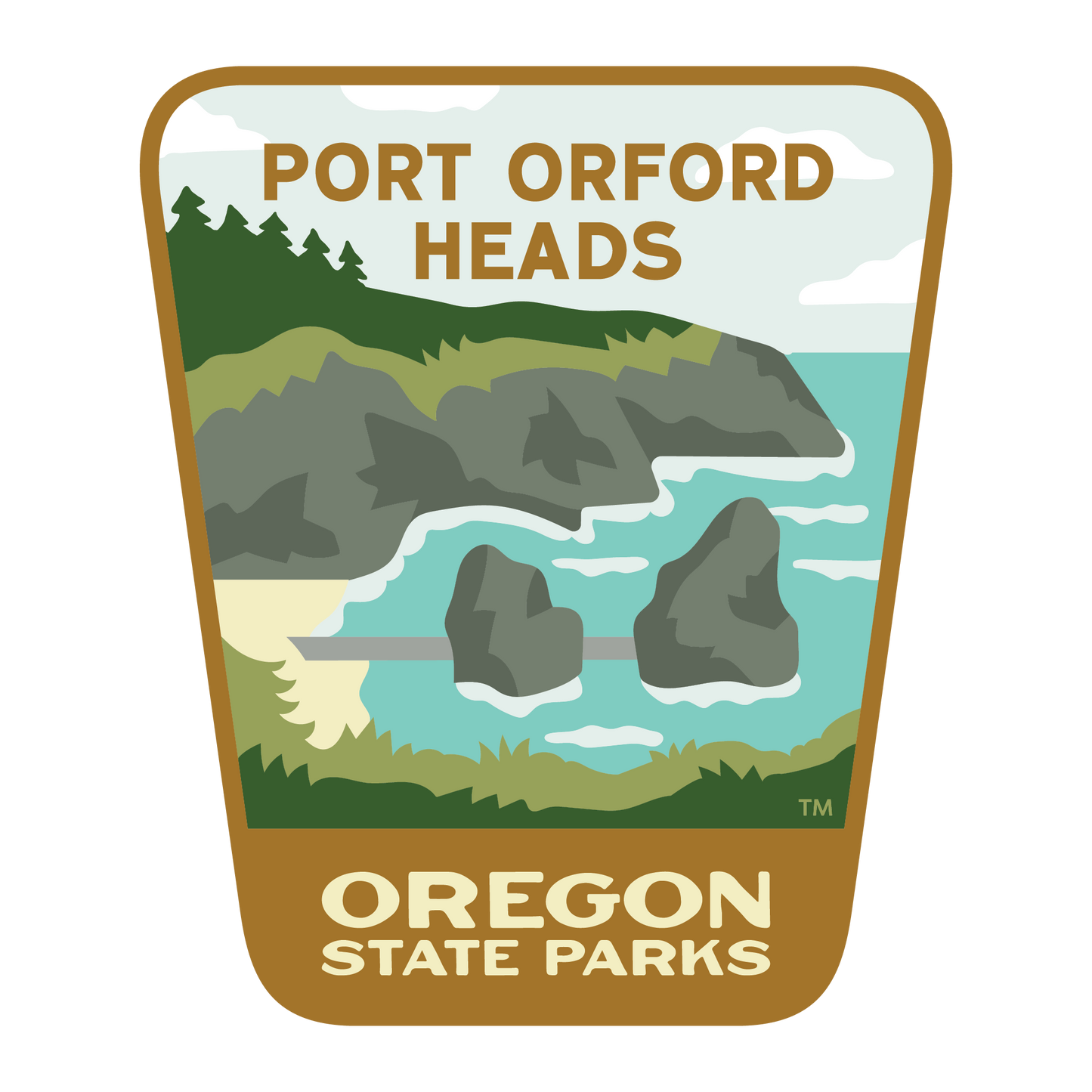 Port Orford Heads, 3.25” Weatherproof Sticker