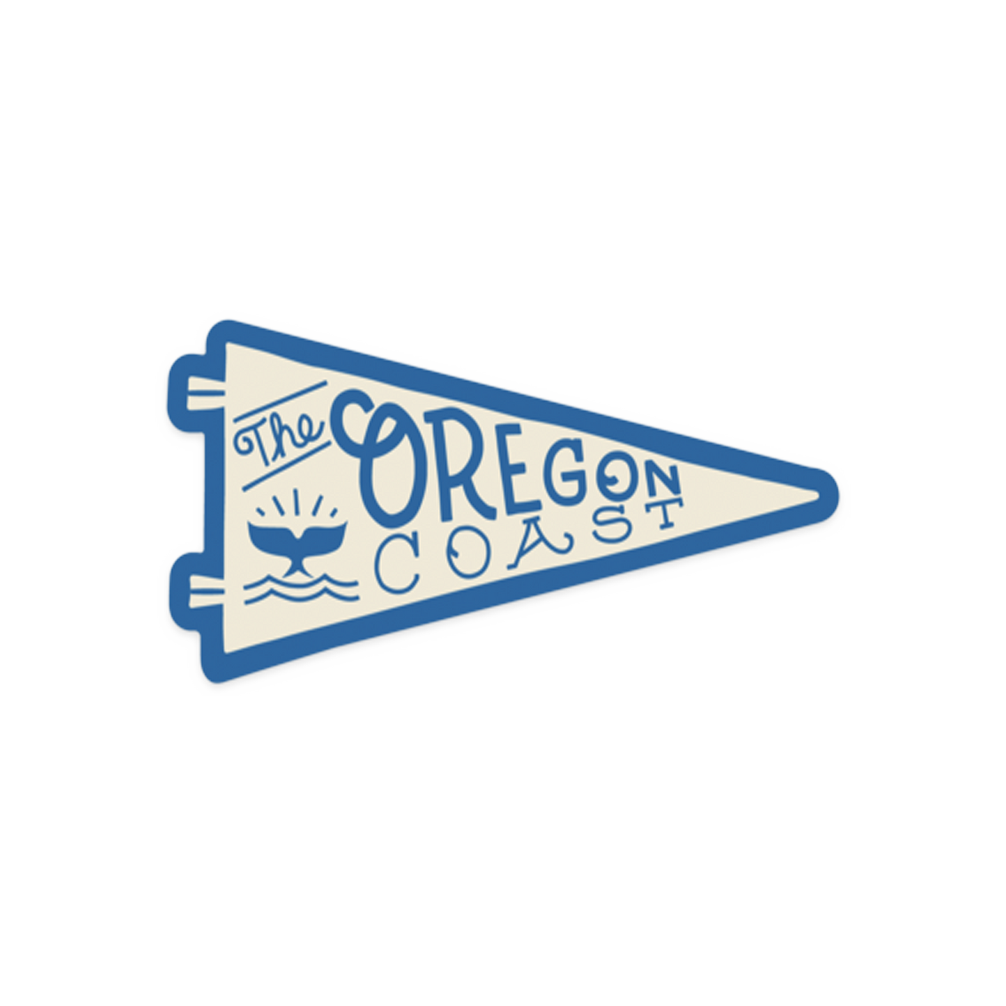 Whale's Tail - Oregon Coast Pennant Sticker