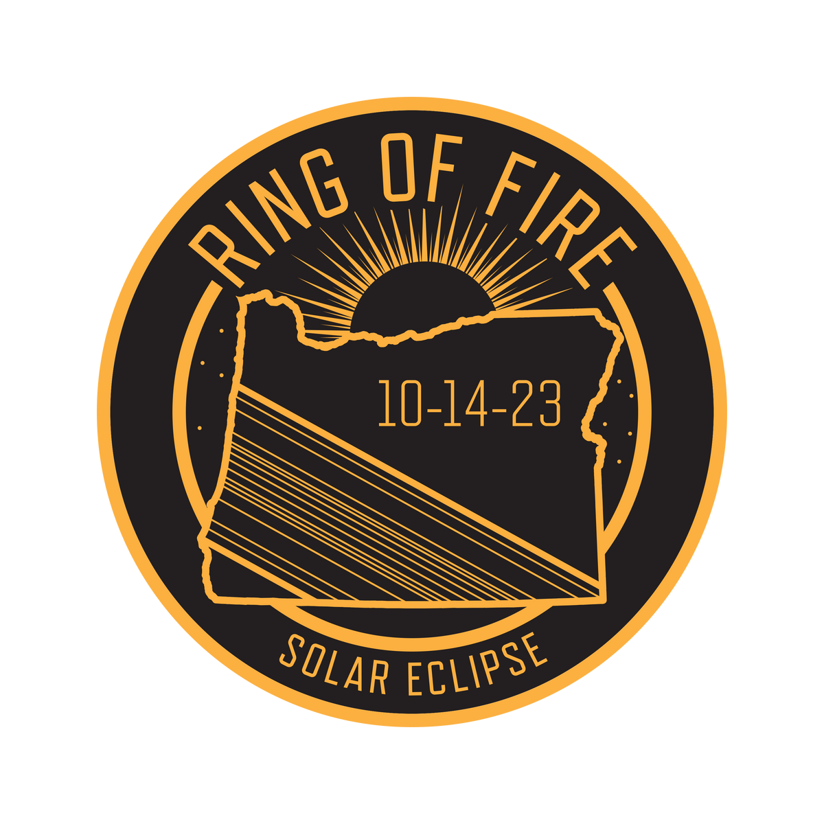 Ring of Fire Eclipse 3.5" Sticker The Oregon Coast Visitors Association