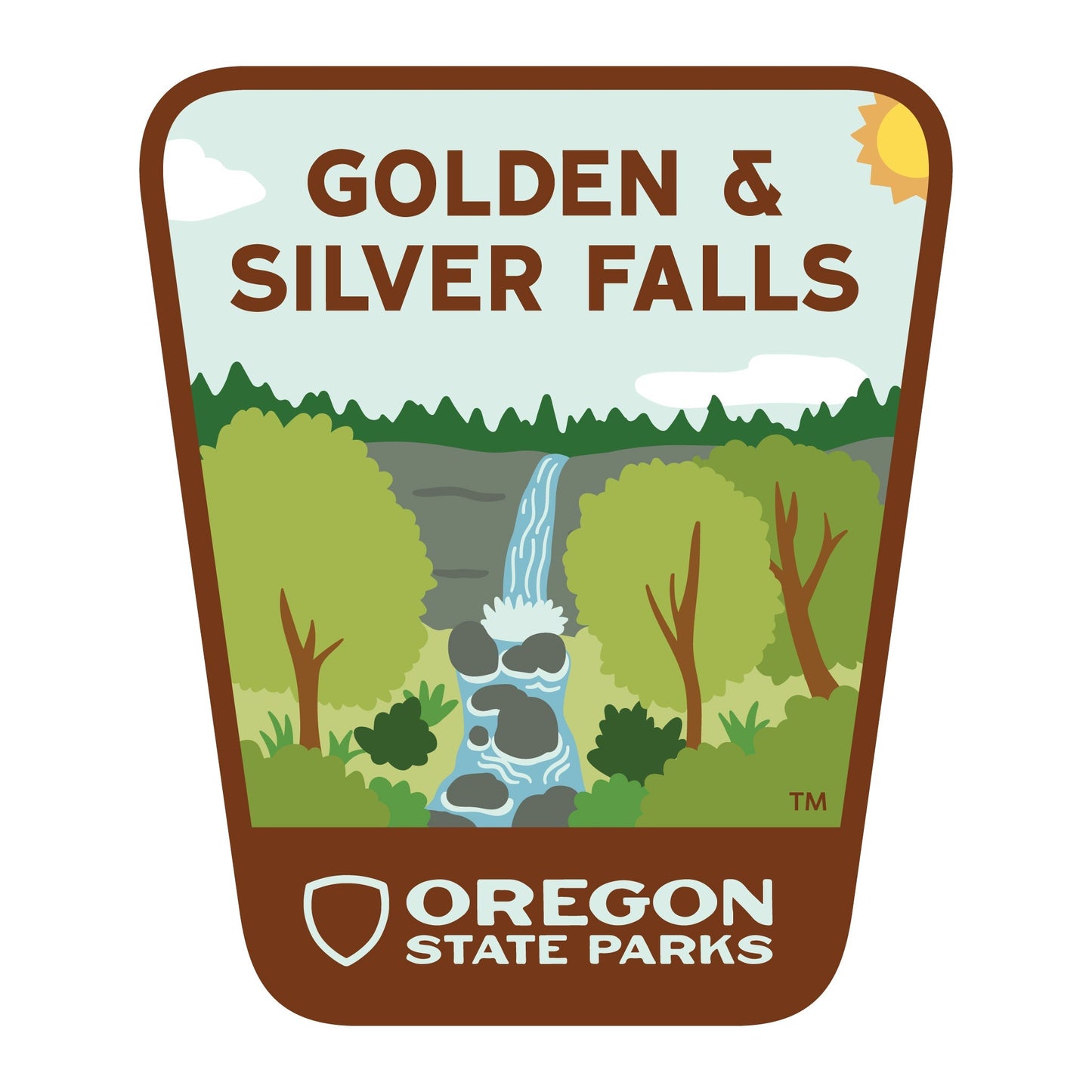 Golden & Silver Falls, 3.25” Weatherproof Sticker