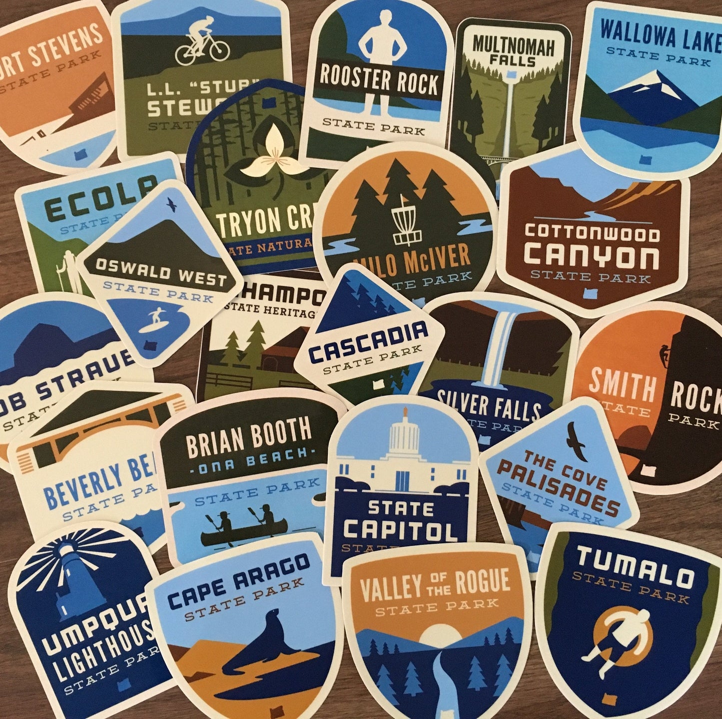 Box Set of *80!* Iconic Oregon Parks 3" Stickers