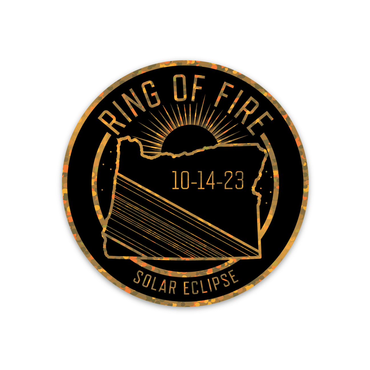 Ring of Fire Eclipse - 3" GLITTER Sticker