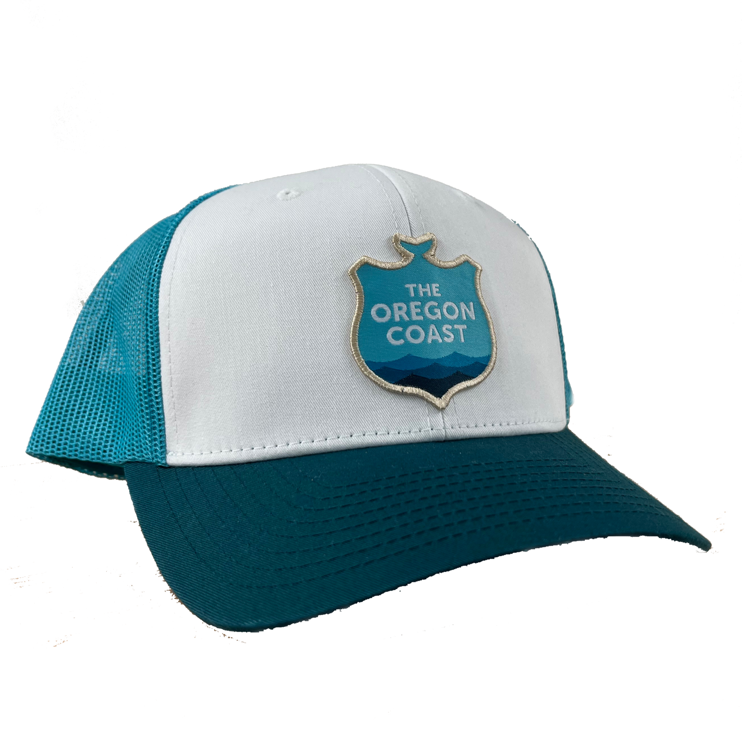 Oregon Coast Logo Teal Trucker Hat