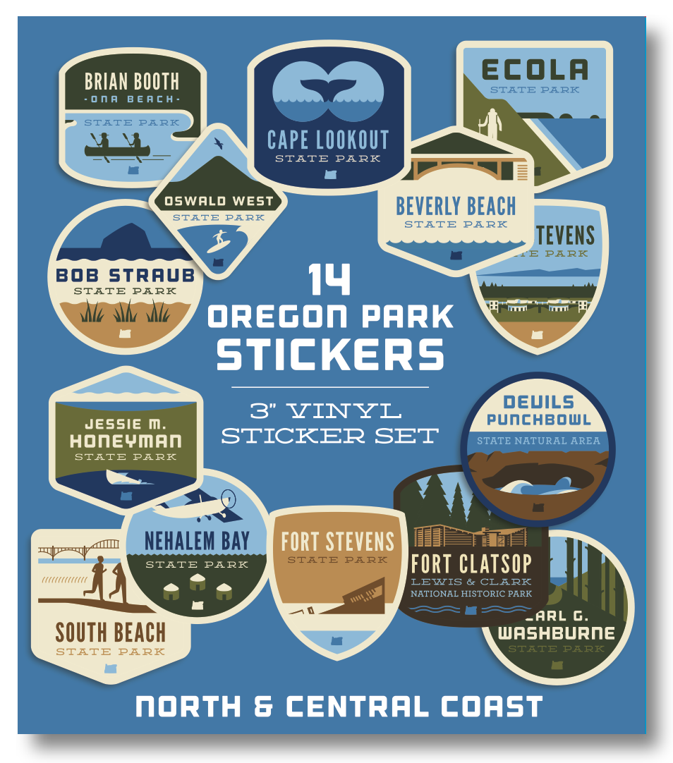 Oregon Parks Regional Sticker Packs – The Oregon Coast Visitors Association