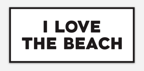 I LOVE THE BEACH Vinyl Sticker