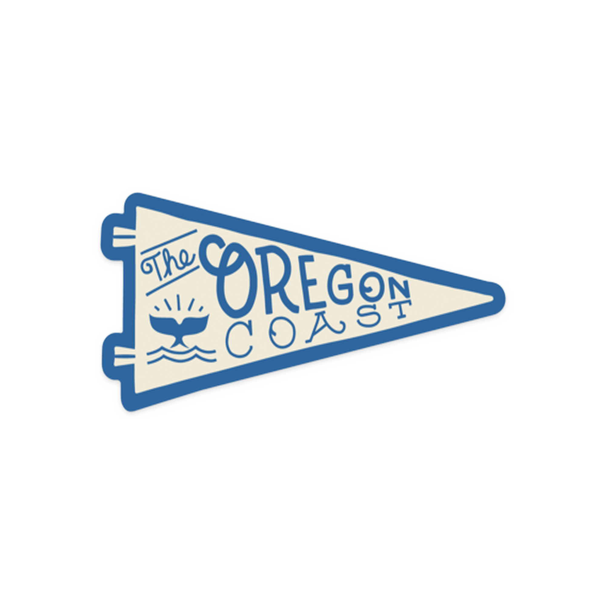 Whale's Tail -  Oregon Coast Pennant Sticker