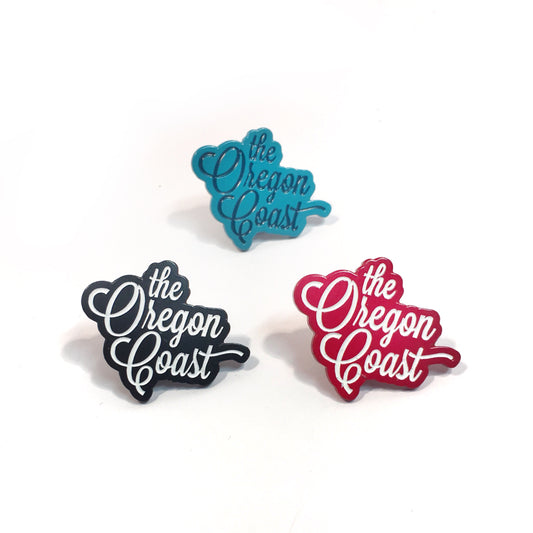 The Oregon Coast Script Enamel Pin