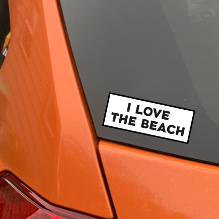 I LOVE THE BEACH Vinyl Sticker